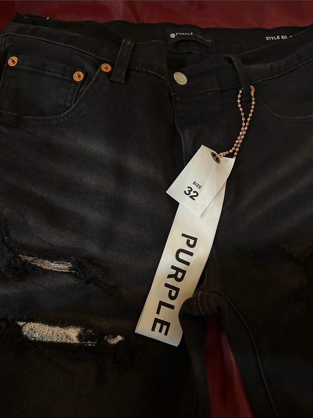 Black Distressed Slim Jeans - Picture 2 of 10